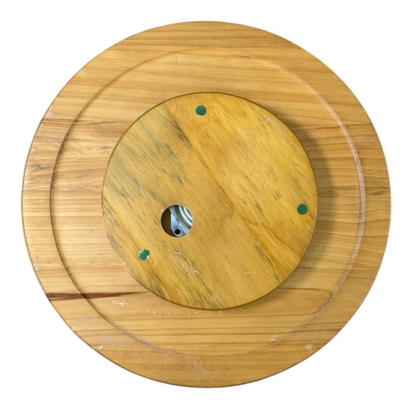 Vintage 1970s Wooden ‘Cheese’ Charcuterie Platter on Rotating Base - Picture 5 of 6